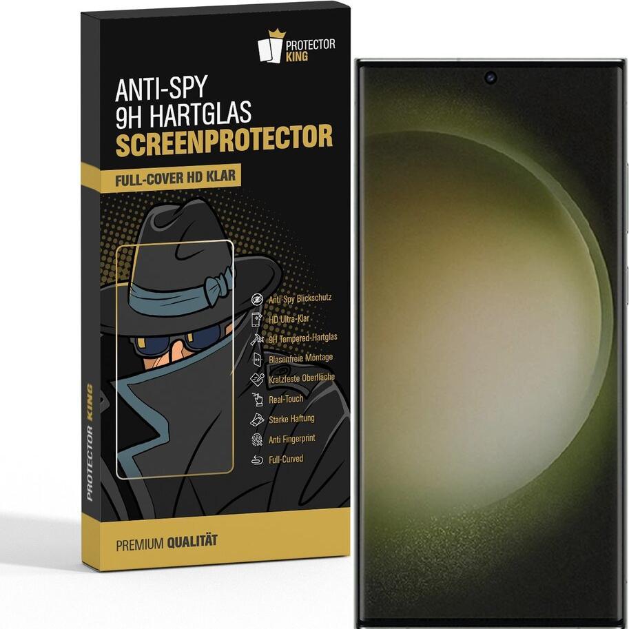 Protectorking 1x Echtes Tempered 9H Panzerhartglas Blickschutz (1 Stück, Samsung Galaxy S23 Ultra), Smartphone Schutzfol...