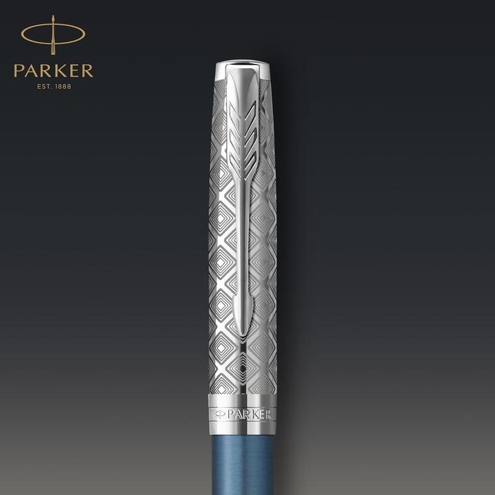 Immagine prodotto Parker Biros Sonnet Premium Metal & C.C. sw M (Blu, Metallico, 1x)