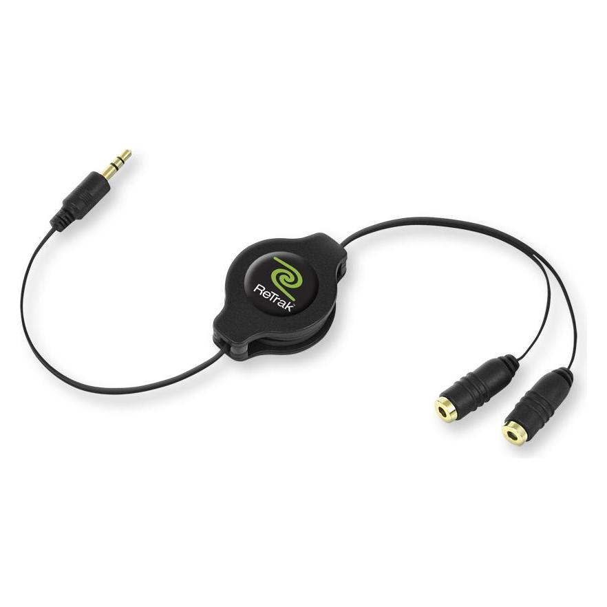 ReTrak Retractable Headphone Splitter (1 m) (EUCABLESPLIT)