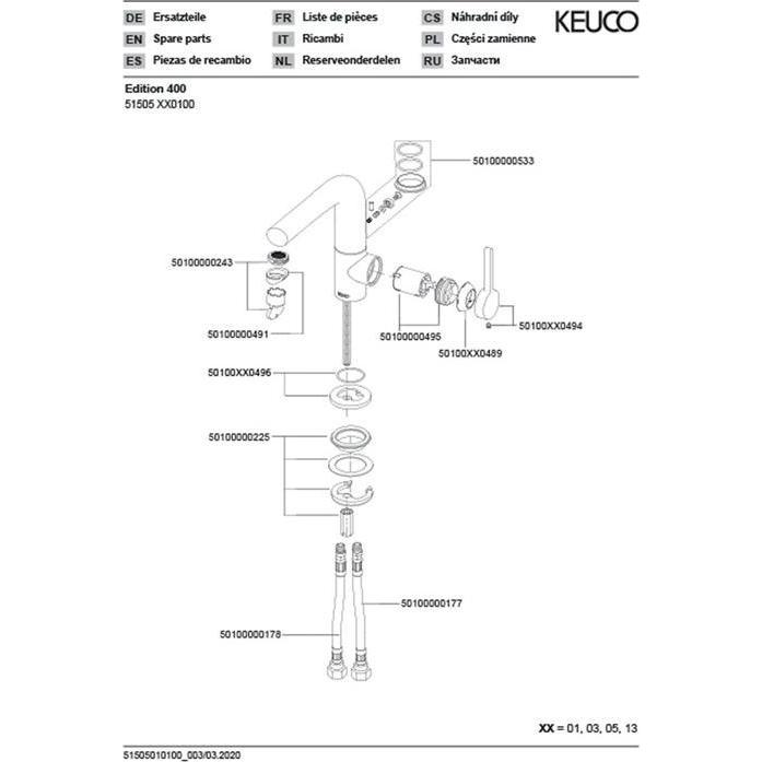 Thumbnail - Keuco, Badarmatur, EH-WT-MI 150 EDITION 400 schw o ZAG Sw-chr geb