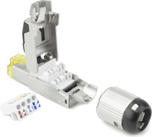 Actual product image ACT Field termination plug RJ45 CAT6A shielded, toolless, 4PPoE 100W