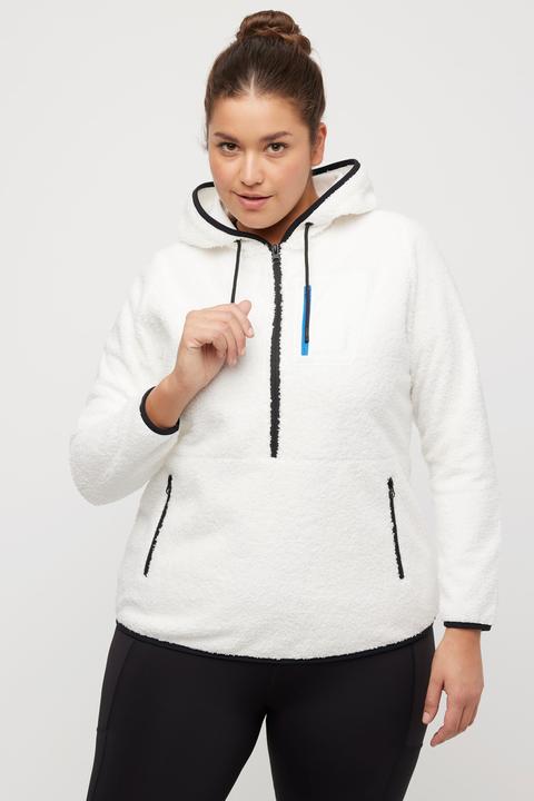Produktbild Ulla Popken Fleece-Hoodie, Koordinaten-Druck, Zipptaschen, Langarm (46, 48)