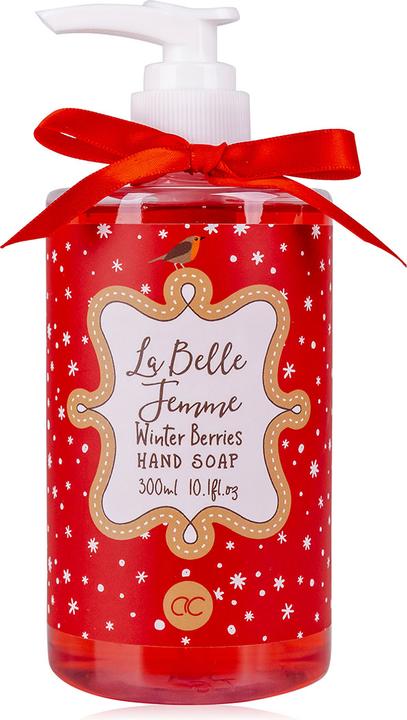 Accentra Handseife LA BELLE FEMME NOEL in Pumpspender, 300ml, Duft: Winter Berries, Farbe: rot/grün/lila, VE