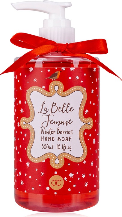 Produktbild Accentra Handseife LA BELLE FEMME NOEL in Pumpspender, 300ml, Duft: Winter Berries, Farbe: rot/grün/lila, VE
