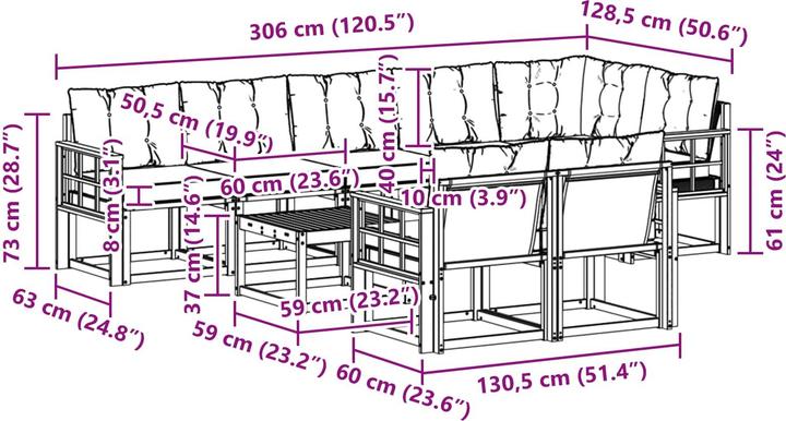 Produktbild vidaXL Outdoor-Sofa