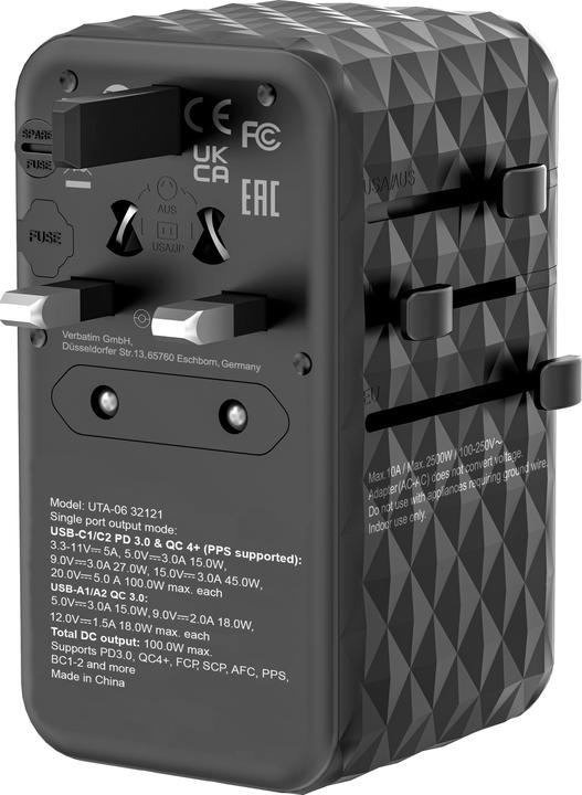 Actual product image Verbatim Universal travel adapter