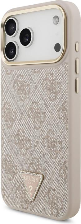 Immagine prodotto Guess Case Magsafe 4G PU Leather Case With Triangle Logo And Gold Metal Camera Frame For iPhone 17 P (Apple iPhone 17 Pro Max)