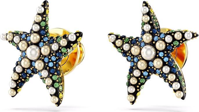 Actual product image Swarovski Idyllia stud earrings starfish blue gold (Swarovski Metal)