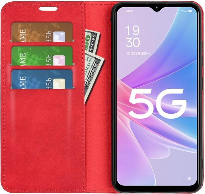 Actual product image Cover-Discount OPPO A58 5G / A78 5G - Stand Flip Case Cover red (Oppo A58, Oppo A78 5G)