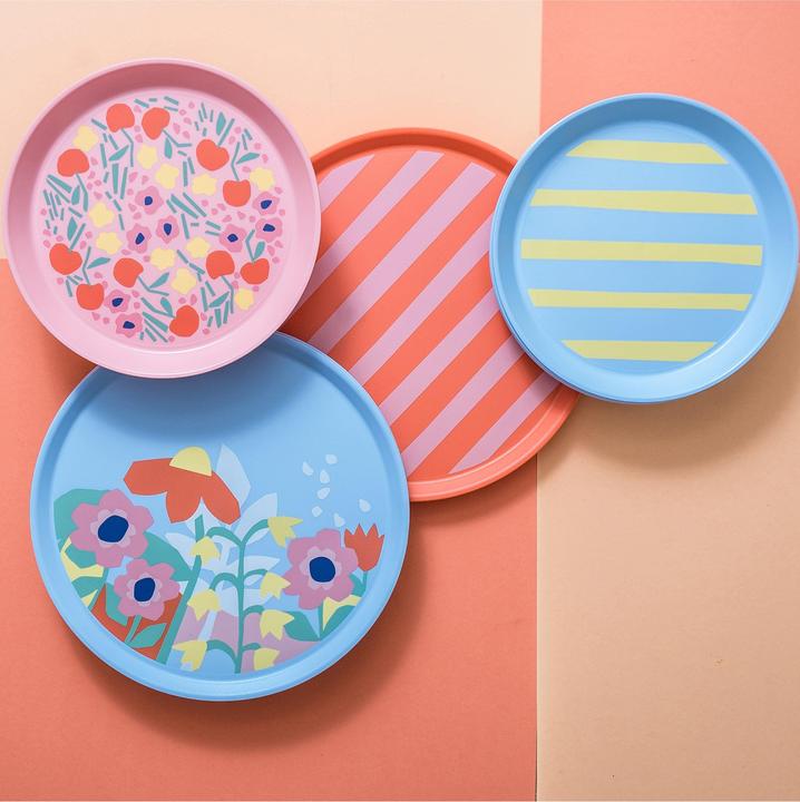 Produktbild Koziol Speiseteller Nora S Stripes Ø 20.5 cm, 1 Stück, Sweet Blue (1 x, 20.50 cm)