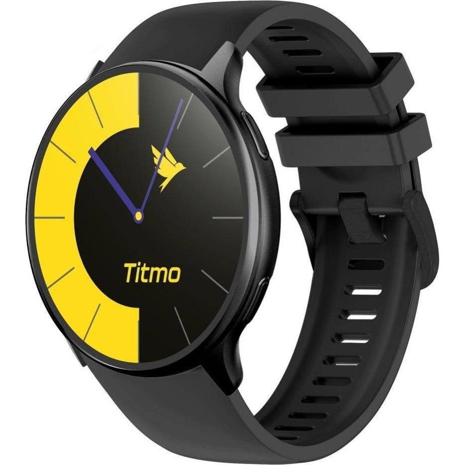 Titmo Smart watches Smartwatch O-200 (GPS, AMOLED, bluetooth call, silicone strap) black, Smartwatch