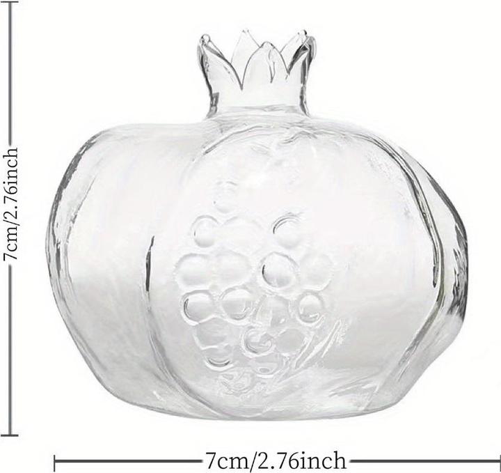 Alopini Klassische runde Granatapfelvase aus Glas - handgefertigte hydroponische Mini-Vase für frische
