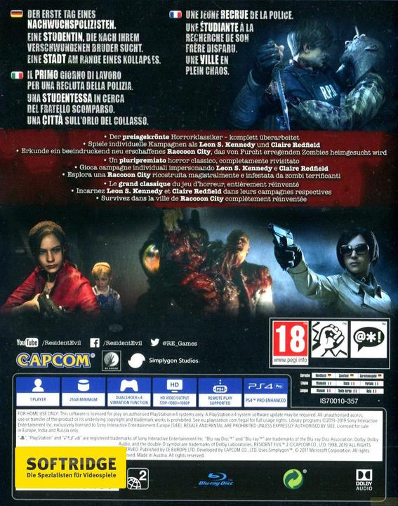Immagine prodotto Capcom Resident Evil 2 (PS4, DE)