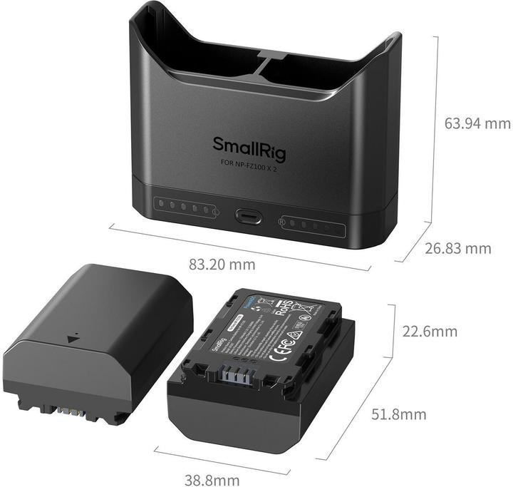 Produktbild SmallRig 5483 Turbo Charging Kit for NP-FZ100 Camera Batteries (Kamera Akku Ladegerät)