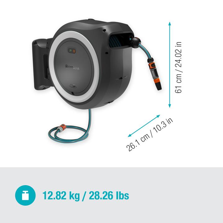 Actual product image Gardena Cordless wall-mounted hose box PowerRoll XL 18V set white 35 m (35 m)