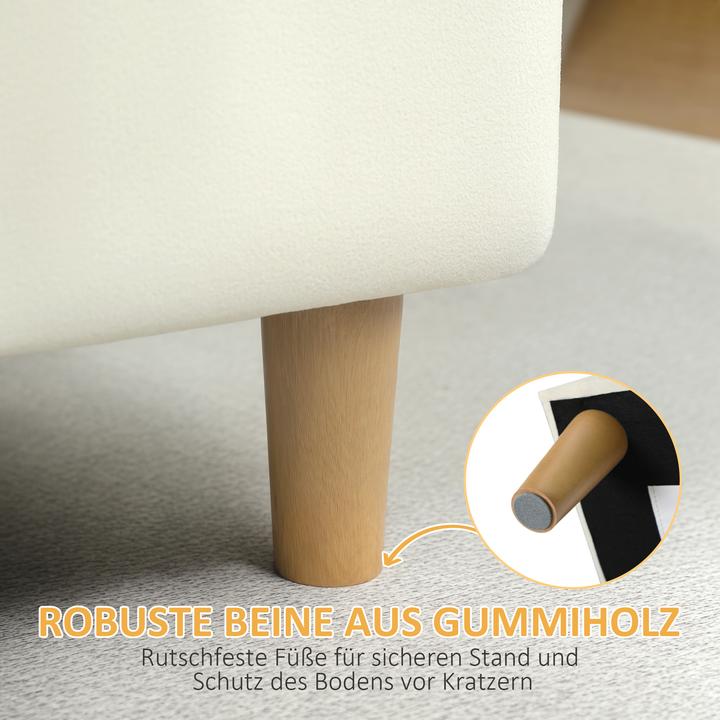 Image du produit Homcom Sitzbank Polyester, Schaumstoff Cremeweiss (50 cm)