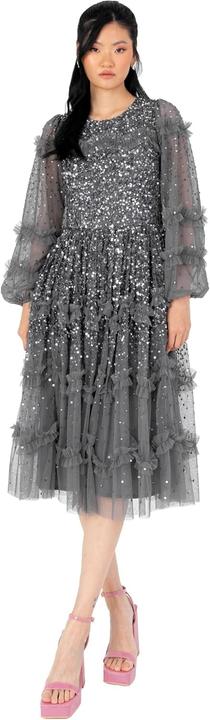 Image du produit Herba Abito Midi Manica Lunga con Paillettes e Balze (38)
