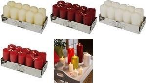 Actual product image Papstar Pillar candles, 40 mm, red, pack of 10 Diameter: 40 mm, Height: 90 mm, Burn time: approx. 9 hours (10 pcs.)