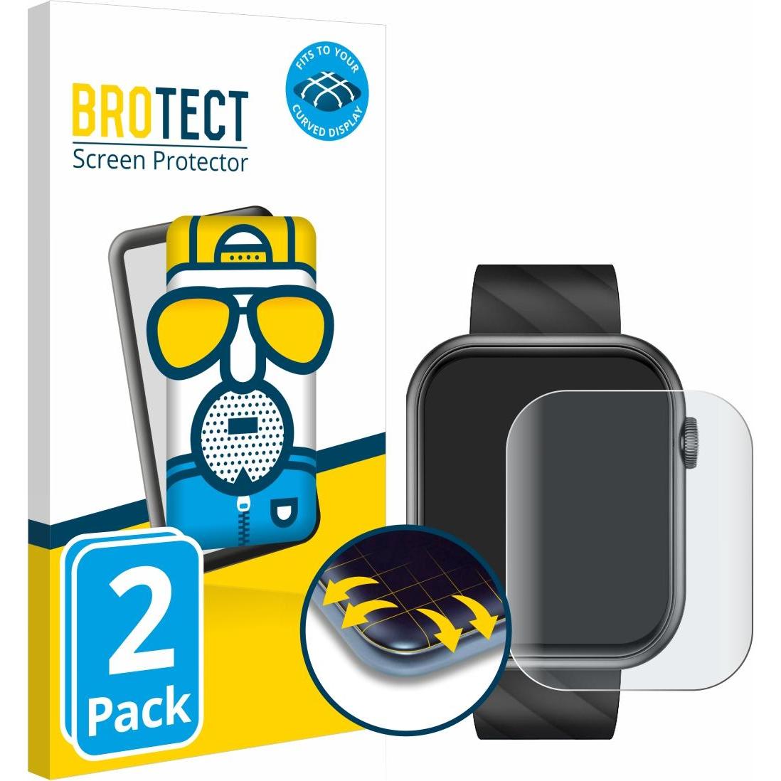 BROTECT Fullscreen Schutzfolie Displayschutz Folie Matt Entspiegelungsfolie, Smartwatch Schutzfolie, Grau