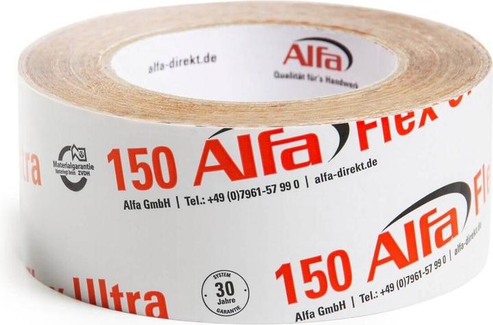 Produktbild Alfa Flex Ultra schwarz 150 mm x 25 m  Multiklebeband reissbar (150 mm)
