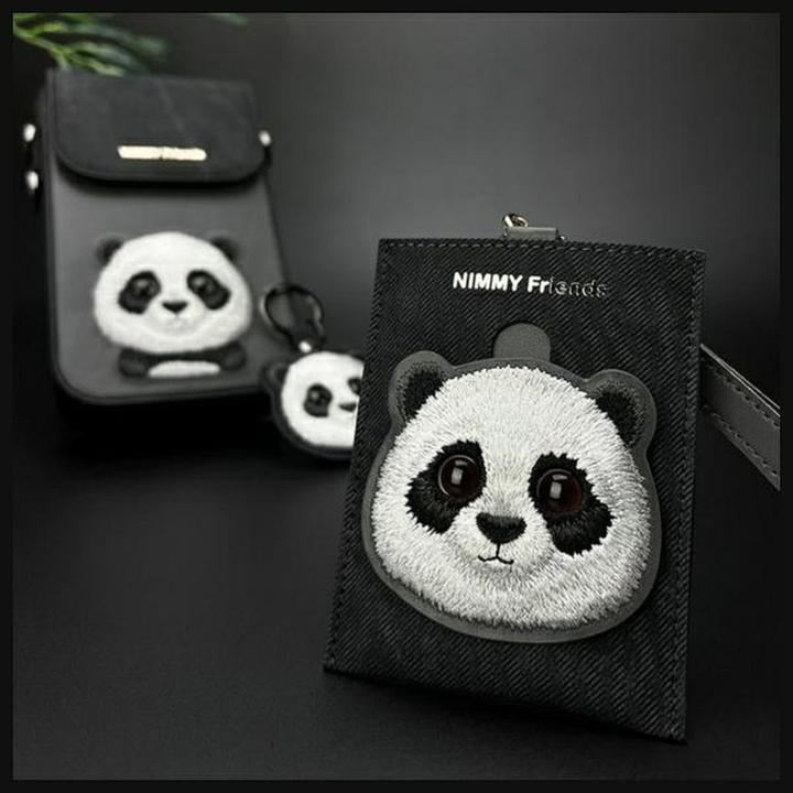 Actual product image iLike Nimmy card wallet black Glasses Panda