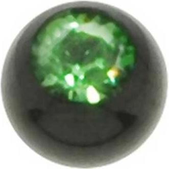 Produktbild Bijouteria Piercingverschluss (PVD Beschichtung (schwarz), Chirurgenstahl 316L, Premium Kristall)