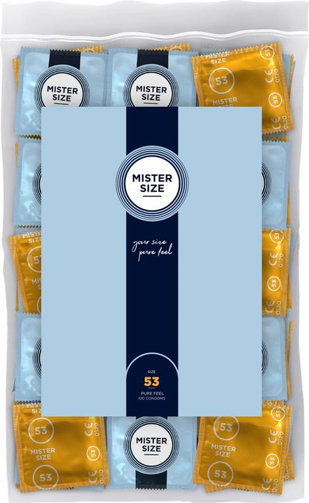Actual product image Mister Size 53 mm condoms, 100 pieces, natural rubber latex, extra thin, silicone-moistened (100 pcs.)