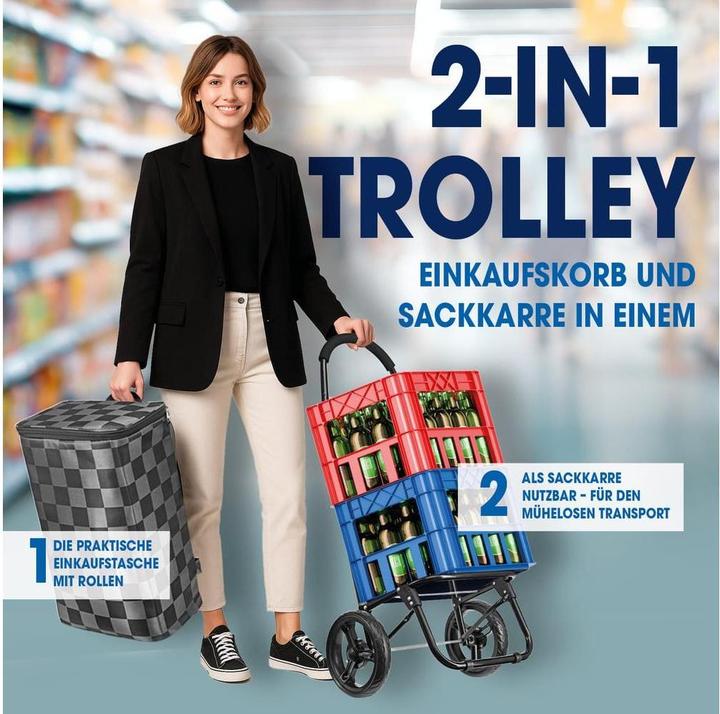 Produktbild Easymaxx Einkaufstrolley 52 l, Schwarz / Grau