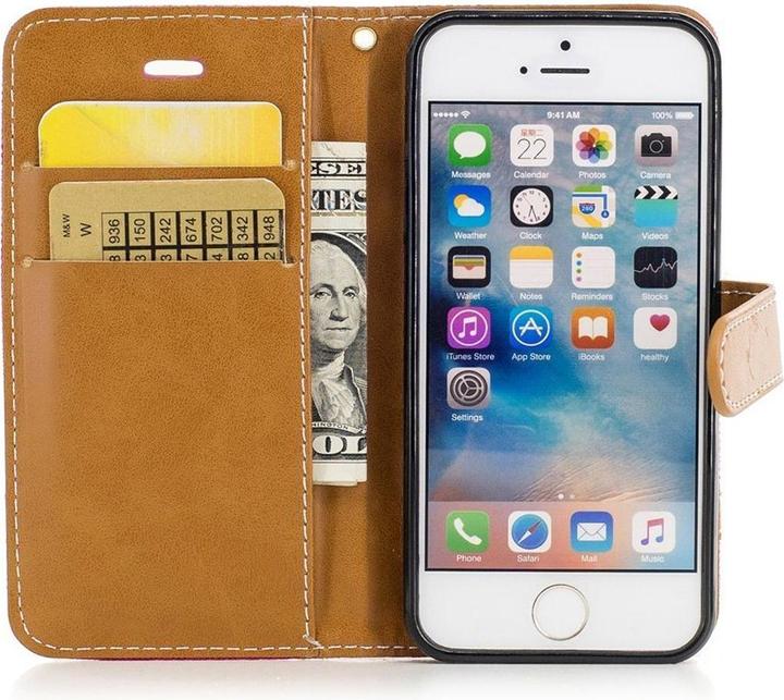 Actual product image König Design Case Mobile Protection for Apple iPhone 5 / 5s / SE Case Cover Wallet Case (Apple iPhone 5)