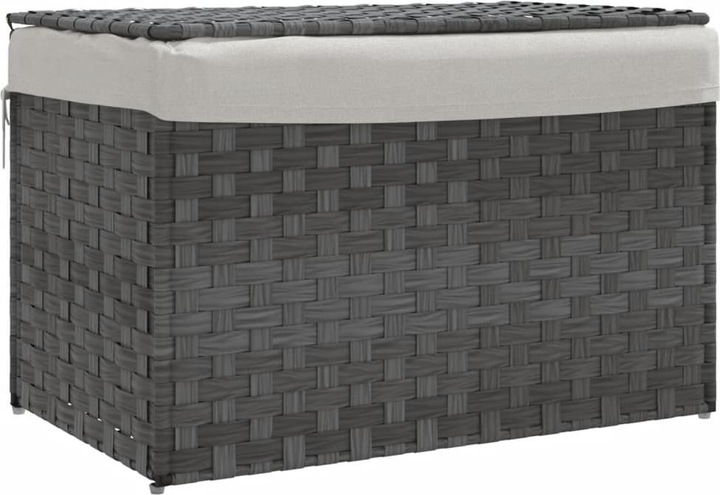 Produktbild VidaXL Wäschekorb mit Deckel Grau 55,5x35x34 cm Poly