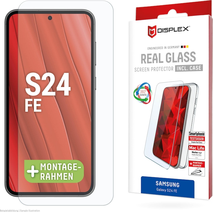 Image du produit Displex Real Glass, 2D Panzerglas + Handyhülle (1 pièce(s), Samsung Galaxy S24 FE)