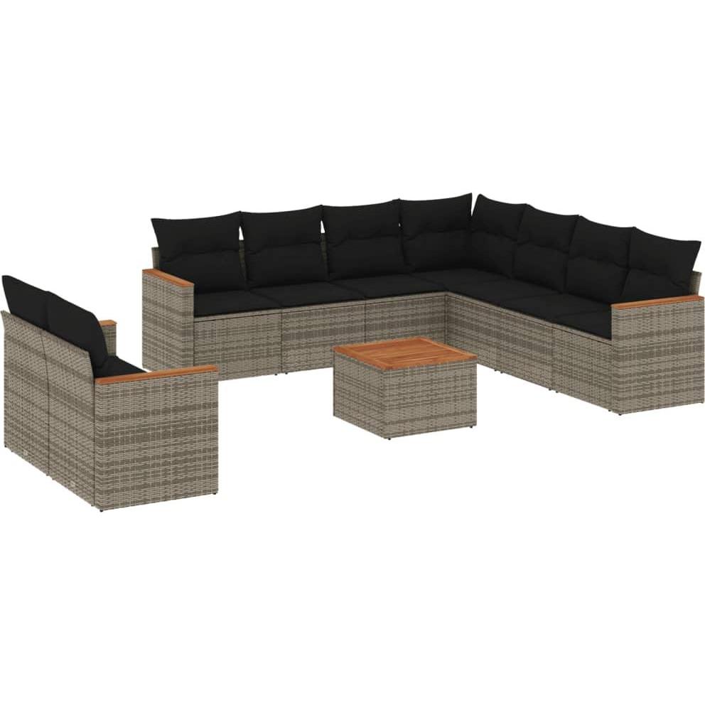 VidaXL, Gartenlounge, 10-tlg. Garten-Lounge-Set mit Kissen