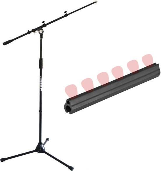 Actual product image keepdrum Microphone Stand with Boom with Plectrum Holder for Stands