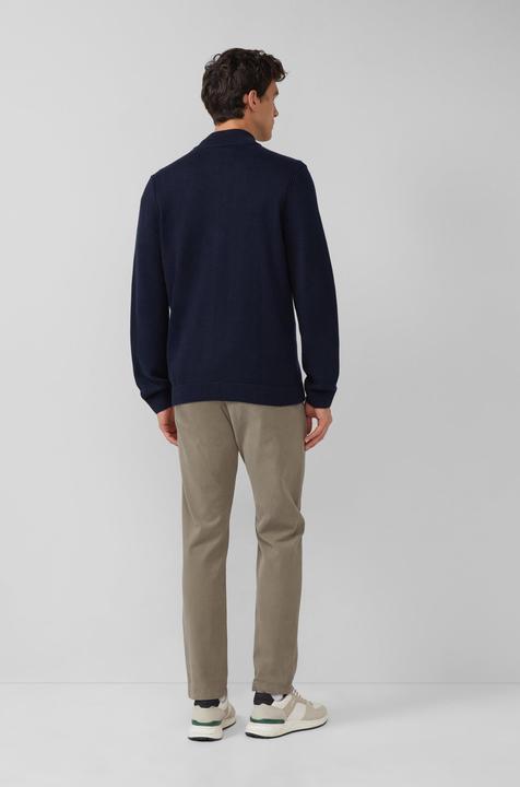 Produktbild s.Oliver Strickjacke Baumwoll-Strickjacke mit Stehkragen und Logo-Patch (M)