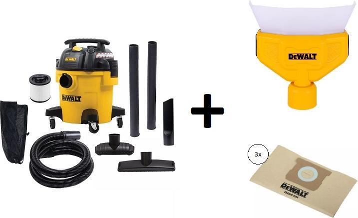 DeWalt DXV20PB 20L Nass-/Trockensauger + Filtertüten und Staubsammler (Wet dry vacuum cleaner)