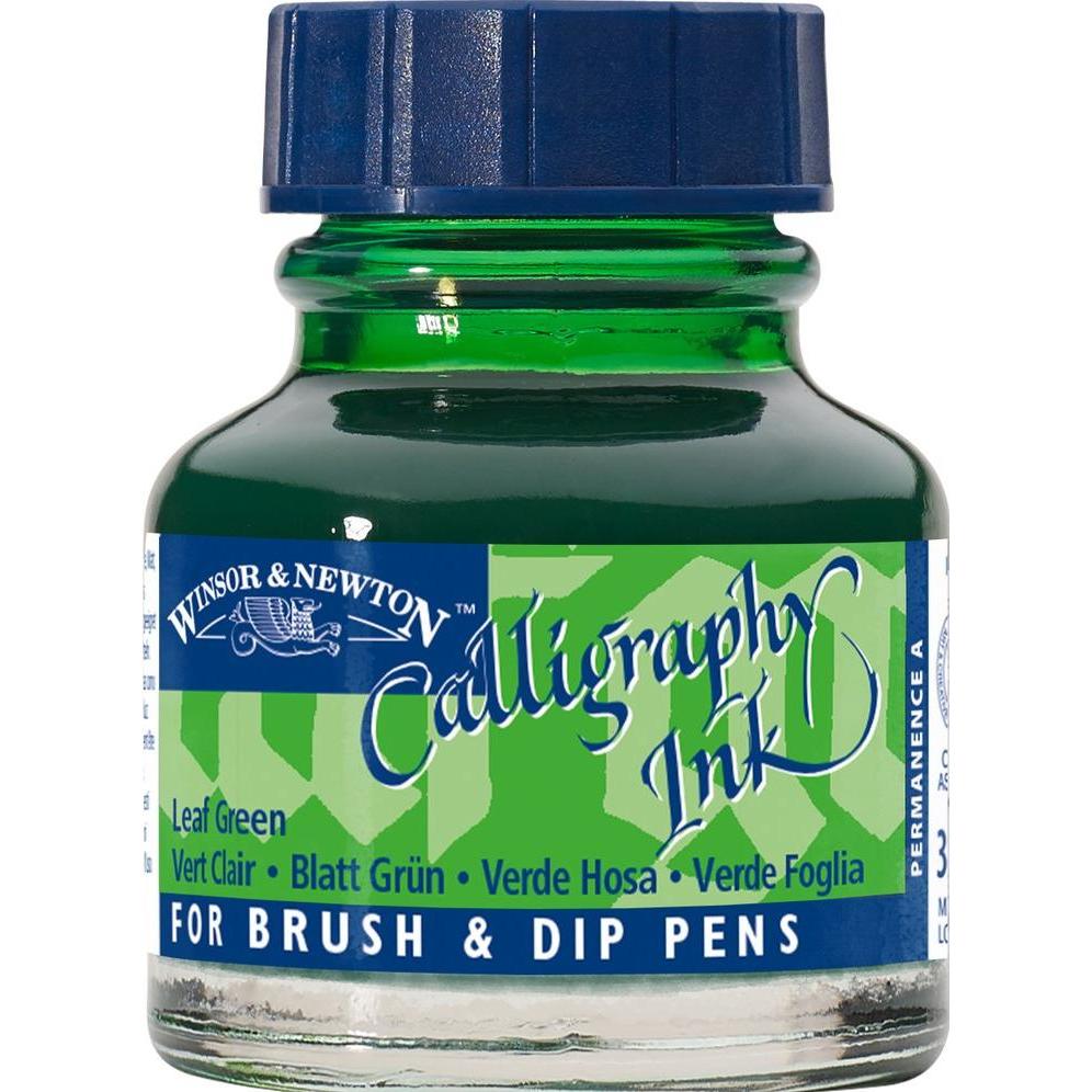 Winsor & Newton, Ersatzpatrone, Tinte Calligraphy Ink leaf (Tintenfass, Grün, 30 mm)