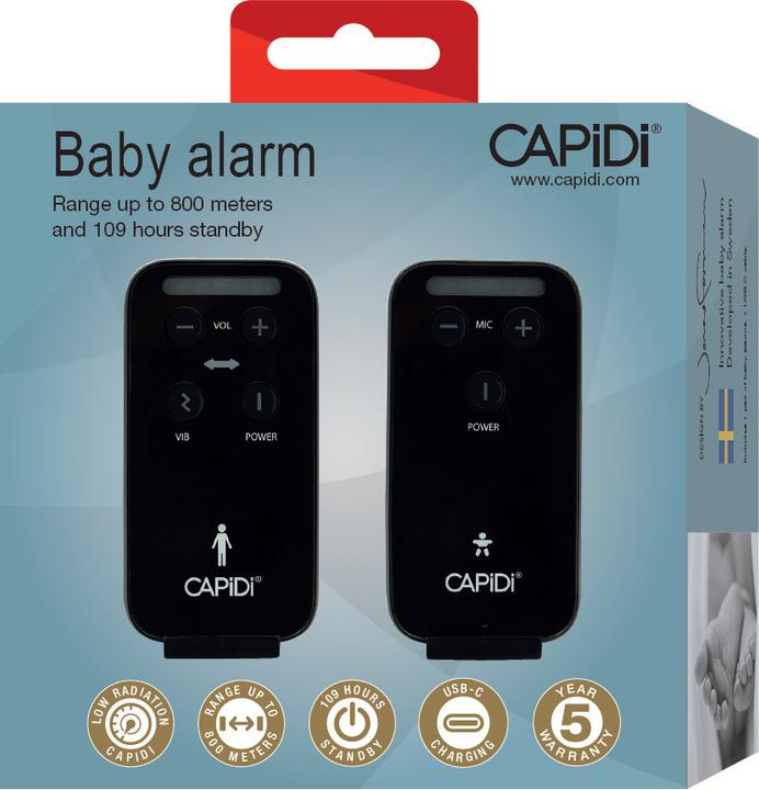 Image du produit Capidi 2.0 -itkuhälytin, musta (Babyphone Audio, 800 m)