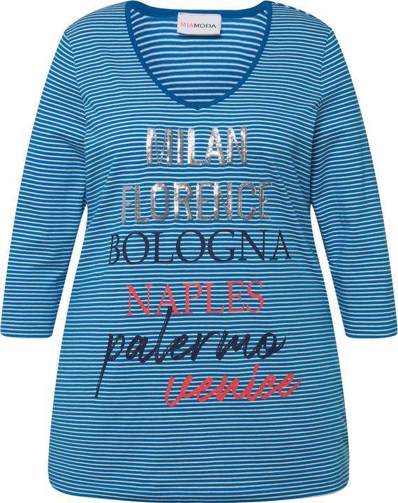 Immagine prodotto Miamoda Ringelshirt, Statement, V-Ausschnitt, 3/4-Ärmel (46)