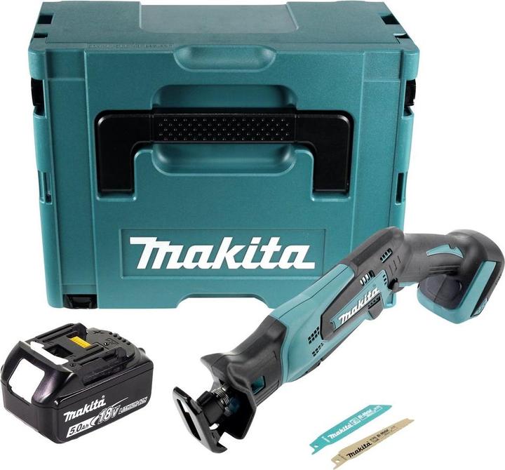 Actual product image Makita DJR 183 T1J Battery Reciprocating Saw 18 V + 1x battery 5.0 Ah + Makpac - without charger