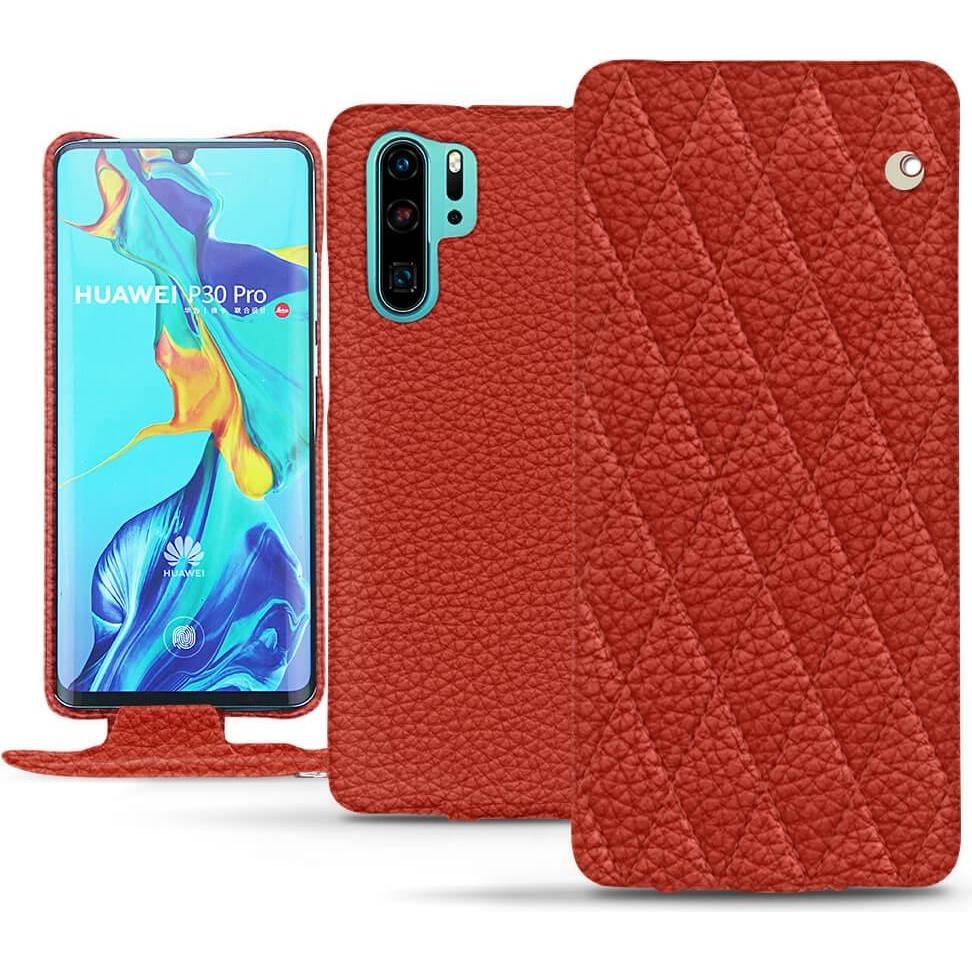 Noreve Lederschutzhülle vertikal (Huawei P30 Pro), Smartphone Hülle, Orange