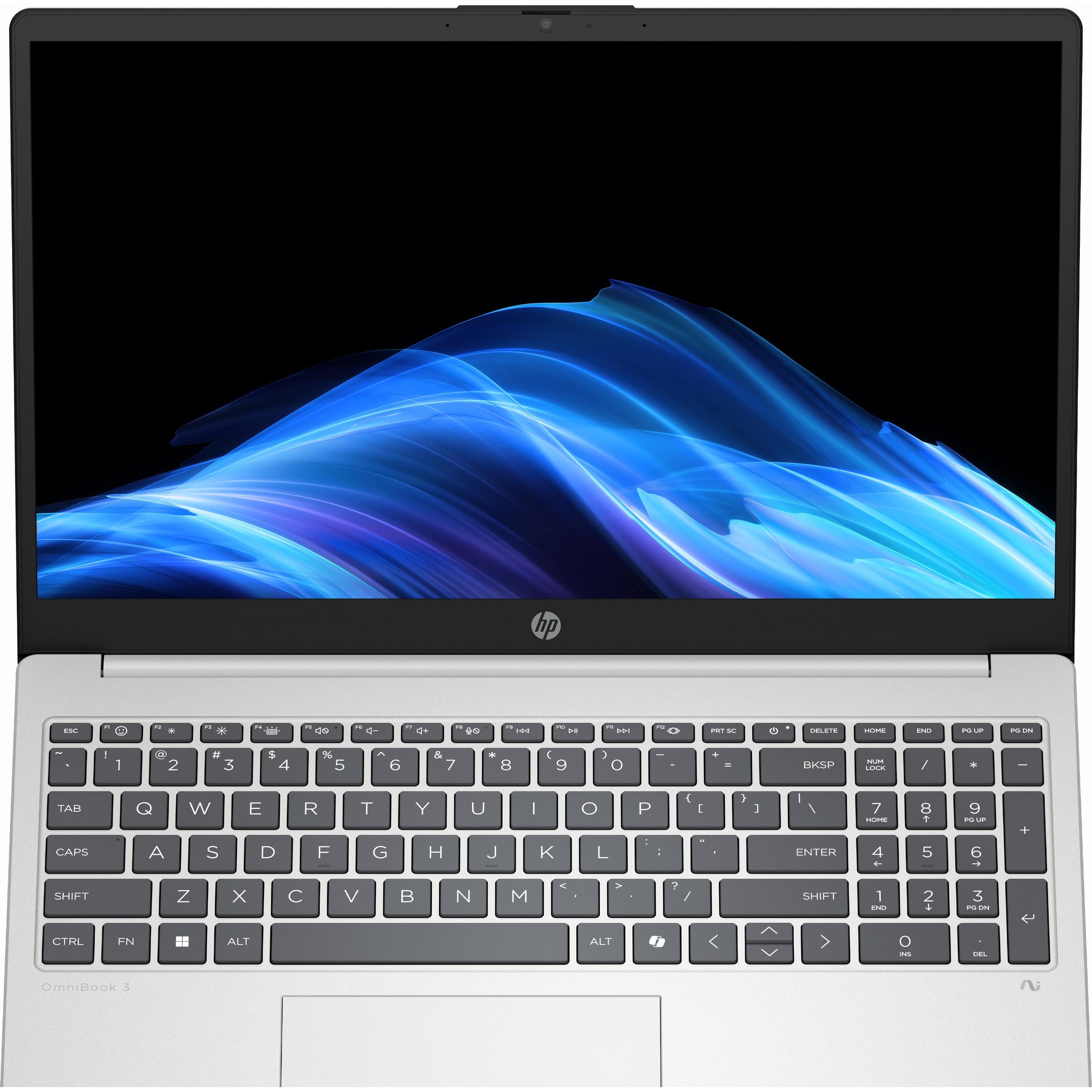 HP OmniBook 3 AI - 15.6" Ryzen AI 5 16GB 512GB (15.60", AMD Athlon II P340, 16 GB, 512 GB, Tastierino numerico), Notebook, Argento