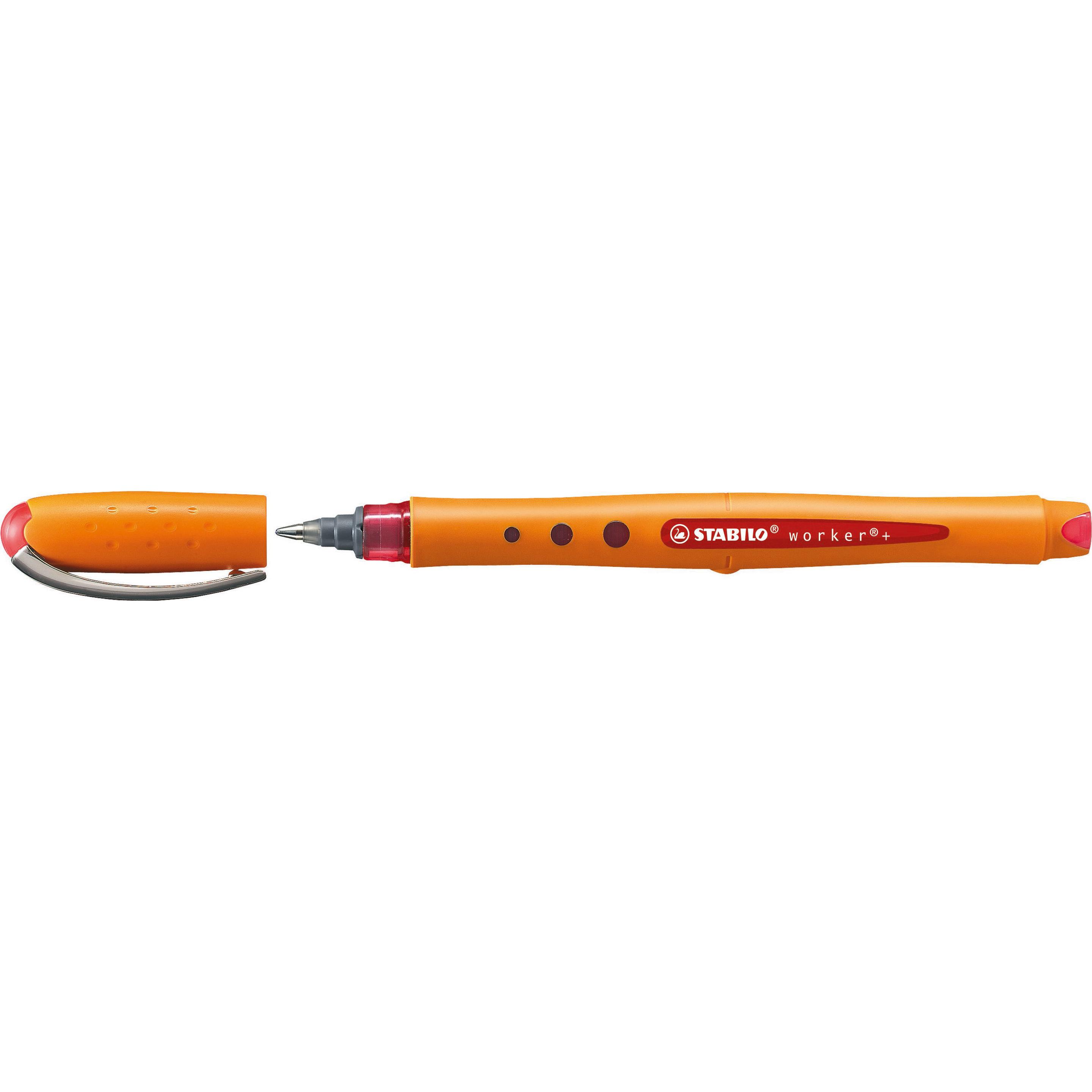 STABILO, Schreibstifte, worker+ Tintenroller (Rot, 1 x)