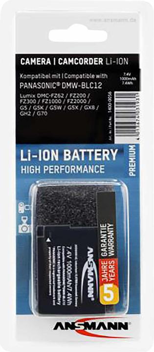 Actual product image Ansmann A-Pan DMW-BLC12 1000mAh 7,4V (Camera battery)