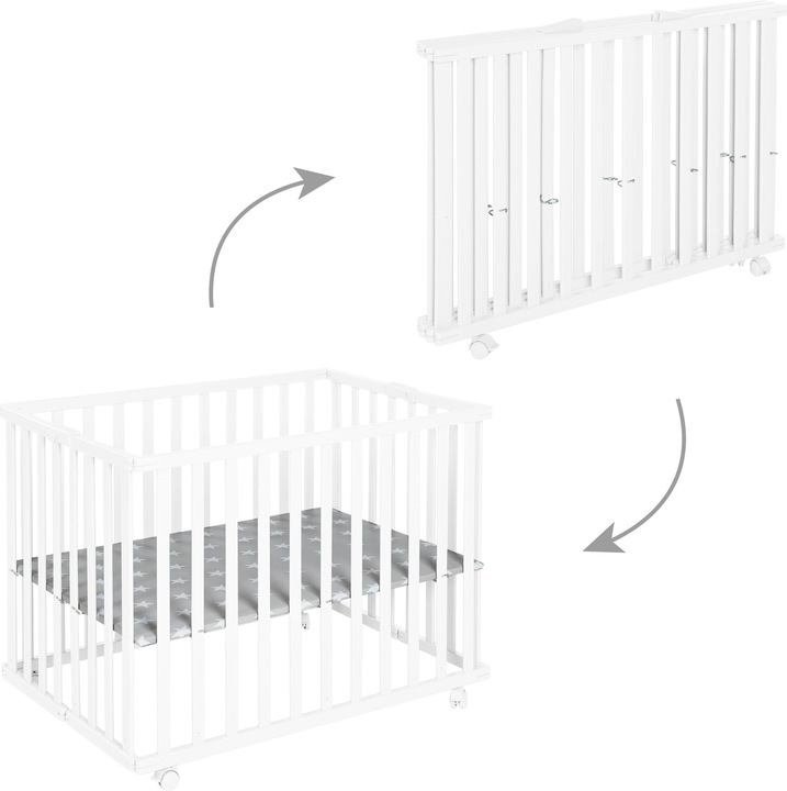 Produktbild Roba klappbares Laufgitter Little Stars (74 cm, 100 cm, MDF)