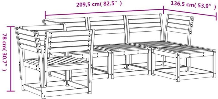 Actual product image VidaXL 5-piece garden lounge set