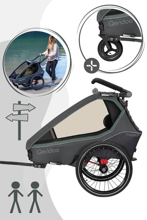Produktbild Qeridoo Kidgoo 2 - Kinderfahrradanhänger für 2 Kinder