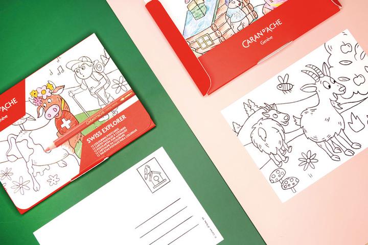 Image du produit Caran d'Ache Swiss Explorer Karten zum Ausmalen (A6, Couverture rigide)