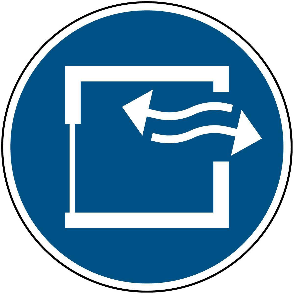 Brady ISO-Sicherheitsschild - Für kontinuierliche Belüftung sorgen (M/M057/NT/PE-DIA-150 -1)