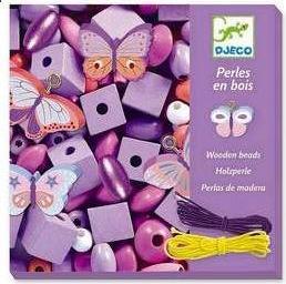 Actual product image Djeco Wooden beads butterfly