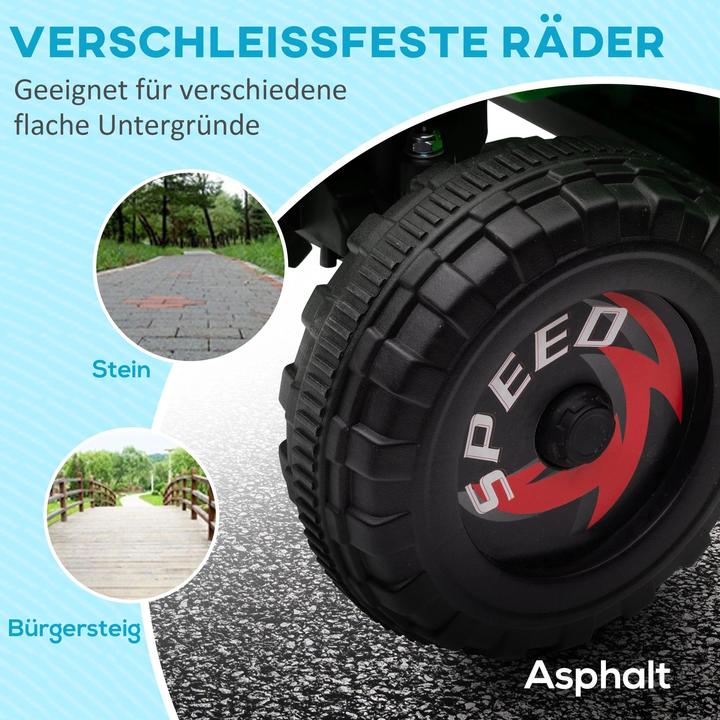 Immagine prodotto Homcom Quad per bambini, ricaricabile, 2,5 km/h, con rimorchio, 50 minuti di guida, per bambini da 1,5 a 3 (6 V)